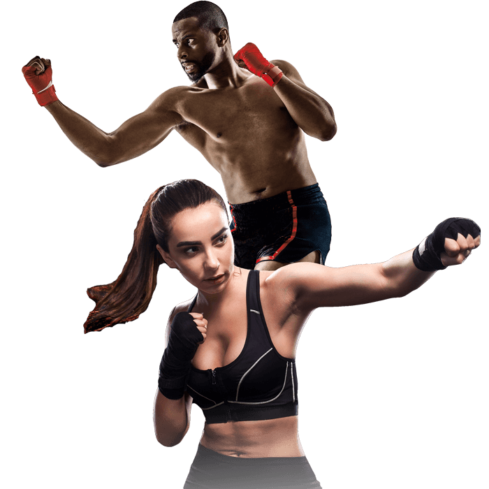 Mixed Martial Arts Lessons for Adults in Garner NC - Man and Woman Punching Hooks